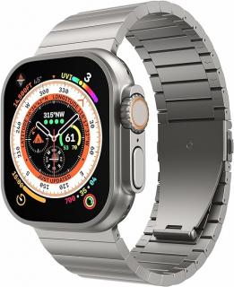LULULOOK 2024 Titanový řemínek s DLC ochranou vrstvou pro Apple Watch Ultra 2 49mm titanová barva z pravého titanu Klasické upínání