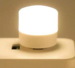 Mini LED žárovka noční lampička světlo do USB 1 W bílá teplá studená 5V 1A 6500K 3000K Bílá plochá (teplá)