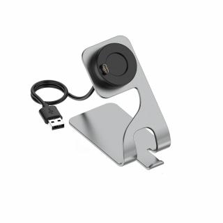 Nabíječka nabíjecí USB kovový dok stojan pro Garmin Fenix a další šedý stříbrný Varianta 3 šedý