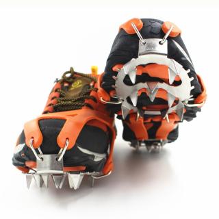 Nesmeky kovové s 18 hroty elastické trailové návleky na boty outdoorové návleky na boty Oranžová vel. L (41-46)