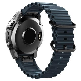 OCEAN 22mm silikonový gumový řemínek pro Garmin Fenix QuickFit Modrá