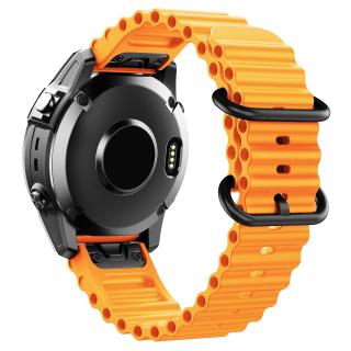 OCEAN 22mm silikonový gumový řemínek pro Garmin Fenix QuickFit Oranžová