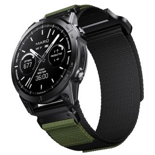 RUN 26mm nylonový řemínek pro Garmin Fenix QuickFit Černá/Army Green