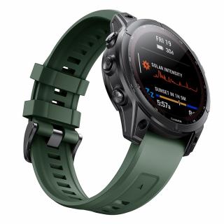 SEVEN 22mm silikonový řemínek pro Garmin Fenix/Epix 2 PRO army green QuickFit