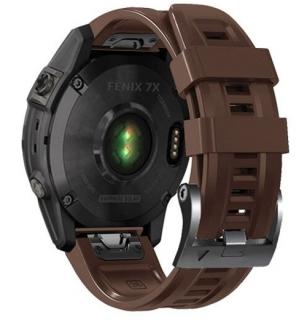 SEVEN V2 22mm silikonový řemínek pro Garmin Fenix/Epix 2 PRO hnědý QuickFit