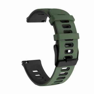 Silikonový gumový řemínek 20mm Coros Apex Garmin Forerunner 245 / 55 / 645/ Samsung Galaxy Watch 4 Army green
