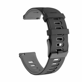 Silikonový gumový řemínek 20mm Coros Apex Garmin Forerunner 245 / 55 / 645/ Samsung Galaxy Watch 4 Černá
