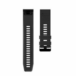 Silikonový gumový řemínek pro Garmin Fenix 22 mm CLASSIC EASYFIT/QUICKFIT - černý