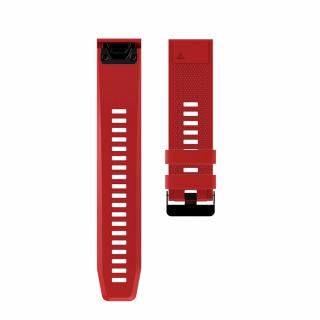 Silikonový gumový řemínek pro Garmin Fenix 22 mm CLASSIC EASYFIT/QUICKFIT - červený
