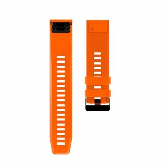 Silikonový gumový řemínek pro Garmin Fenix 22 mm CLASSIC EASYFIT/QUICKFIT - oranžový