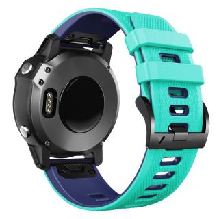 Silikonový gumový řemínek pro Garmin Fenix 22 mm CLASSIC PRO QuickFit tyrkysový/modrý