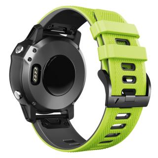 Silikonový gumový řemínek pro Garmin Fenix 22 mm CLASSIC PRO QuickFit zelený/černý