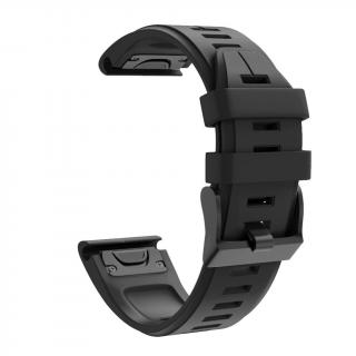 Silikonový gumový řemínek pro Garmin Fenix 22 mm LINE černý EASYFIT/QUICKFIT