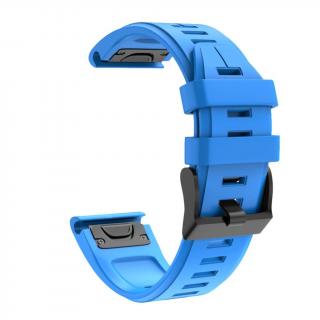 Silikonový gumový řemínek pro Garmin Fenix 22 mm LINE modrý EASYFIT/QUICKFIT