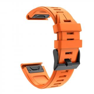 Silikonový gumový řemínek pro Garmin Fenix 22 mm LINE oranžový EASYFIT/QUICKFIT