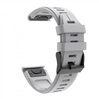 Silikonový gumový řemínek pro Garmin Fenix 22 mm LINE šedý EASYFIT/QUICKFIT