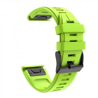 Silikonový gumový řemínek pro Garmin Fenix 22 mm LINE zelený EASYFIT/QUICKFIT