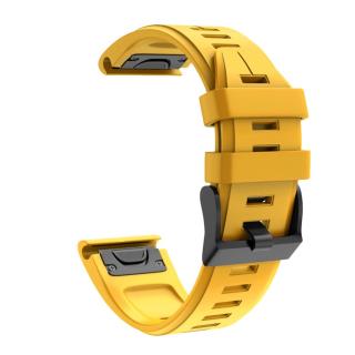 Silikonový gumový řemínek pro Garmin Fenix 22 mm LINE žlutý EASYFIT/QUICKFIT
