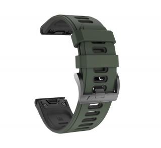 Silikonový gumový řemínek pro Garmin Fenix 5s/6s/7s 20mm COLOR army green zelený QuickFit