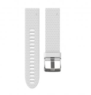 Silikonový gumový řemínek pro Garmin Fenix 5s/6s/7s 20mm DOTS V2 bílý QuickFit stříbrná přezka