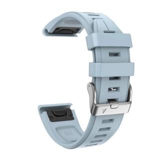 Silikonový gumový řemínek pro Garmin Fenix 5s/6s/7s 20mm LINE sea modrý QuickFit stříbrná přezka