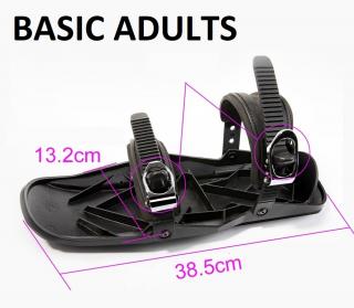 SNOWSKATES Mini univerzální zimní lyže krátké lyže sněžnice pro dospělé i děti lyžařské boty mini ski snow shoes sněžné brusle snowblades BASIC ADULTS…