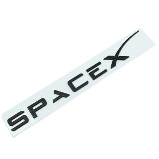 SpaceX 3D kovová nálepka na auto 21cm x 3,2cm Černá