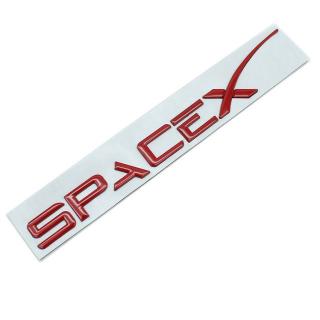 SpaceX 3D kovová nálepka na auto 21cm x 3,2cm Červená