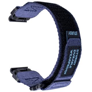 STURDY 26mm robustní nylonový prošívaný řemínek pro Garmin Fenix Tactix QuickFit Modrá