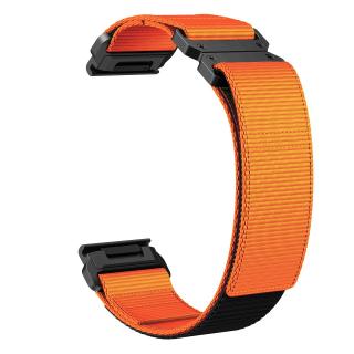 TACTIX 22mm nylonový řemínek pro Garmin Fenix černý oranžový army green QuickFit Oranžová/černá spona