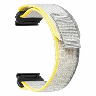 TRAIL ULTRA 20mm nylonový řemínek trailový tah pro Garmin Fenix QuickFit Bílá/Béžová/Žlutá