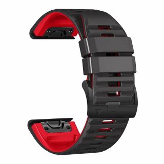 WAVE PRO NSCR 22mm silikonový gumový řemínek pro Garmin Fenix Epix 2 QuickFit Černá/Červená