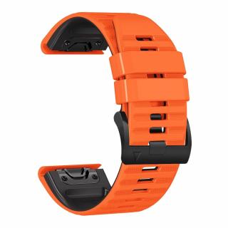 WAVE PRO NSCR 22mm silikonový gumový řemínek pro Garmin Fenix Epix 2 QuickFit Oranžová/Černá