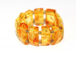 Pružný prstýnek z jantaru - medový Barva jantaru: Medová