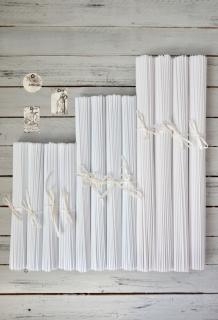 Sněhově bílé papírové ruličky z průklepového papíru