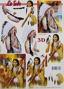 3D papír A4 -  Indiáni