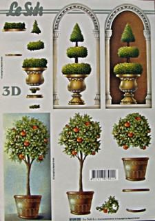 3D papír A4 - Tvarované stromky