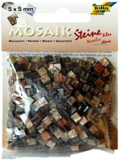 Mozaika pryskyřicová 5x5 mm - hnědý mramor