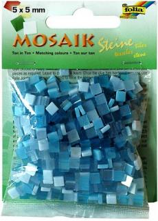 Mozaika pryskyřicová 5x5mm - modrý mix