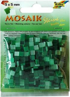 Mozaika pryskyřicová 5x5mm - zelený mix