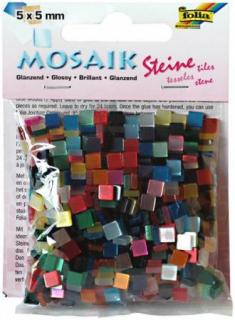 Mozaika pryskyřicová lesklá 5x5 mm - mix barev