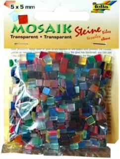 Mozaika pryskyřicová průhledná 5x5 mm - mix barev