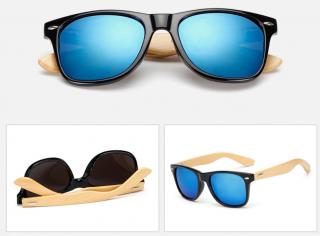 B2B Dřevěné sluneční brýle UV400 Barva: Modrá