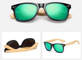 B2B Dřevěné sluneční brýle UV400 Barva: Zelená