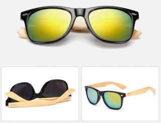 B2B Dřevěné sluneční brýle UV400 Barva: Žlutá