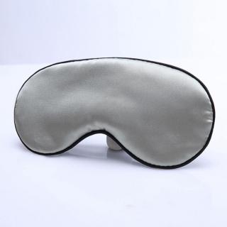 B2B Maska na spaní saténová hedvábná Barva: Stříbrná s černým okrajem