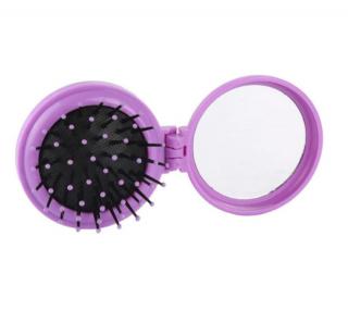 B2B Skládací kartáč na vlasy se zrcadlem Barva: Fialová