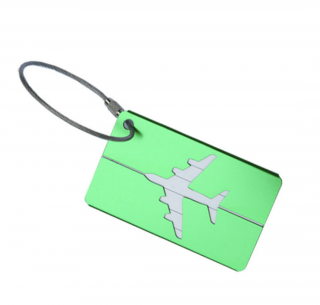 B2B Visačka na kufr kovová 7,5 x 4,5 cm Barva: Zelená