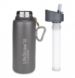 LifeStraw GO2 Stainless Steel, 0,7 l Barva: Šedá