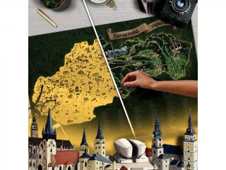 Stírací mapa Slovenska – zlatá Deluxe XL Barva: Zlatá